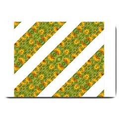 Indian Floral Pattern Stripes Large Doormat  by dflcprints