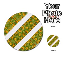 Indian Floral Pattern Stripes Multi-purpose Cards (round)  by dflcprints