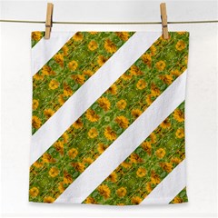 Indian Floral Pattern Stripes Face Towel by dflcprints