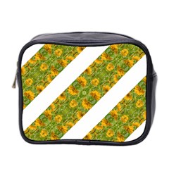 Indian Floral Pattern Stripes Mini Toiletries Bag 2-side by dflcprints