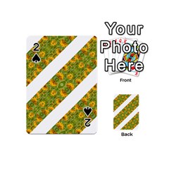 Indian Floral Pattern Stripes Playing Cards 54 (mini)  by dflcprints