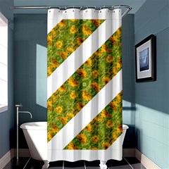 Indian Floral Pattern Stripes Shower Curtain 36  X 72  (stall) 