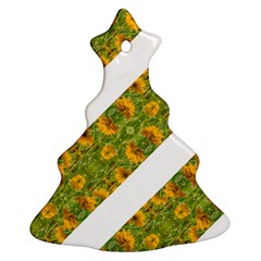 Indian Floral Pattern Stripes Christmas Tree Ornament (2 Sides) by dflcprints