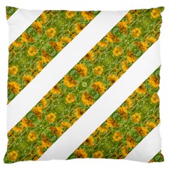 Indian Floral Pattern Stripes Large Cushion Case (one Side) by dflcprints