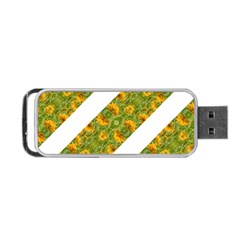 Indian Floral Pattern Stripes Portable Usb Flash (one Side)