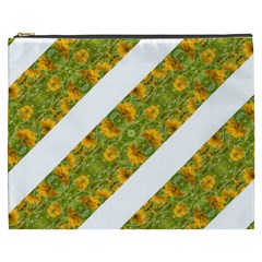 Indian Floral Pattern Stripes Cosmetic Bag (xxxl)  by dflcprints