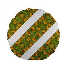 Indian Floral Pattern Stripes Standard 15  Premium Round Cushions by dflcprints