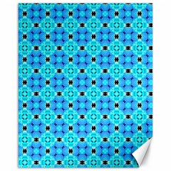 Vibrant Modern Abstract Lattice Aqua Blue Quilt Canvas 16  X 20   by DianeClancy