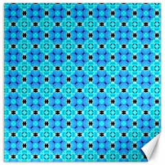 Vibrant Modern Abstract Lattice Aqua Blue Quilt Canvas 20  X 20   by DianeClancy