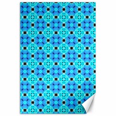 Vibrant Modern Abstract Lattice Aqua Blue Quilt Canvas 20  X 30   by DianeClancy