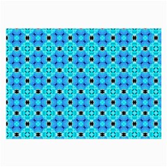 Vibrant Modern Abstract Lattice Aqua Blue Quilt Large Glasses Cloth by DianeClancy