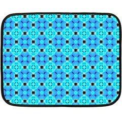 Vibrant Modern Abstract Lattice Aqua Blue Quilt Fleece Blanket (mini) by DianeClancy