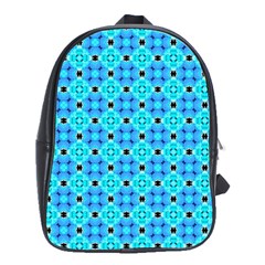 Vibrant Modern Abstract Lattice Aqua Blue Quilt School Bags(large)  by DianeClancy