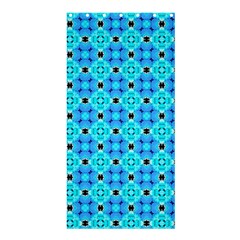 Vibrant Modern Abstract Lattice Aqua Blue Quilt Shower Curtain 36  X 72  (stall)  by DianeClancy