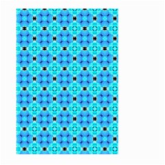 Vibrant Modern Abstract Lattice Aqua Blue Quilt Large Garden Flag (two Sides) by DianeClancy