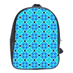 Vibrant Modern Abstract Lattice Aqua Blue Quilt School Bags (xl)  by DianeClancy