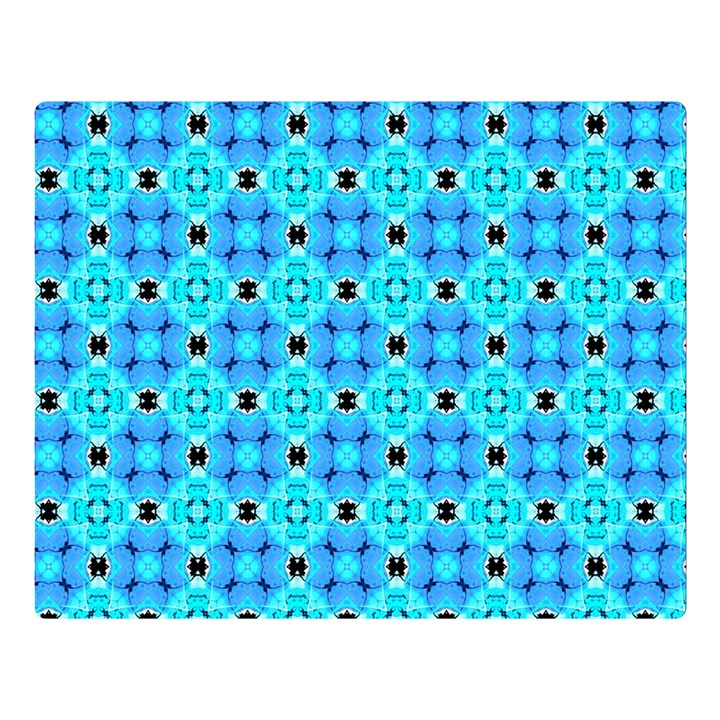 Vibrant Modern Abstract Lattice Aqua Blue Quilt Double Sided Flano Blanket (Large) 