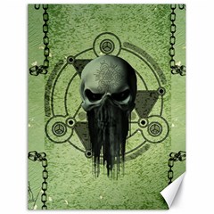 Awesome Green Skull Canvas 18  X 24   by FantasyWorld7