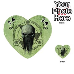 Awesome Green Skull Playing Cards 54 (heart) 