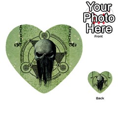 Awesome Green Skull Multi-purpose Cards (heart)  by FantasyWorld7