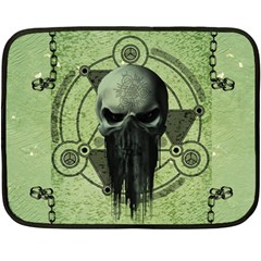 Awesome Green Skull Fleece Blanket (mini)