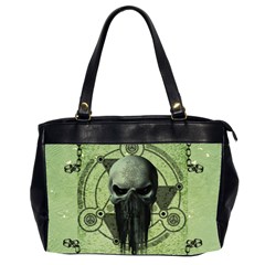 Awesome Green Skull Office Handbags (2 Sides)  by FantasyWorld7