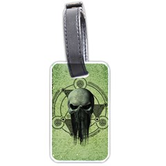 Awesome Green Skull Luggage Tags (one Side)  by FantasyWorld7