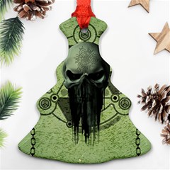 Awesome Green Skull Christmas Tree Ornament (2 Sides)