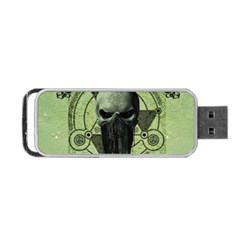 Awesome Green Skull Portable Usb Flash (two Sides)