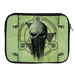 Awesome Green Skull Apple Ipad 2/3/4 Zipper Cases by FantasyWorld7