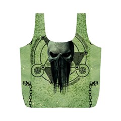 Awesome Green Skull Full Print Recycle Bags (m) 