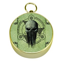 Awesome Green Skull Gold Compasses