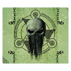 Awesome Green Skull Double Sided Flano Blanket (small) 