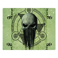 Awesome Green Skull Double Sided Flano Blanket (large) 