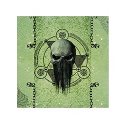 Awesome Green Skull Small Satin Scarf (square)