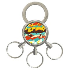 Wavy Retro  Texture           			3-ring Key Chain by LalyLauraFLM