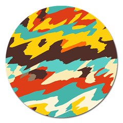 Wavy Retro  Texture           			magnet 5  (round) by LalyLauraFLM