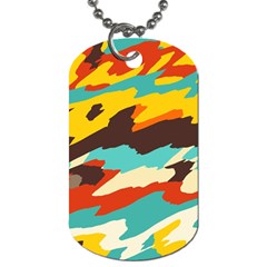 Wavy Retro  Texture           			dog Tag (one Side) by LalyLauraFLM