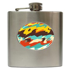 Wavy Retro  Texture           			hip Flask (6 Oz) by LalyLauraFLM