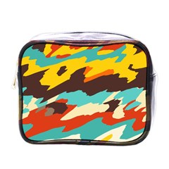 Wavy Retro  Texture           			mini Toiletries Bag (one Side) by LalyLauraFLM