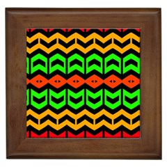 Rhombus And Other Shapes Pattern             			framed Tile by LalyLauraFLM