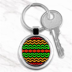 Rhombus And Other Shapes Pattern             			key Chain (round) by LalyLauraFLM