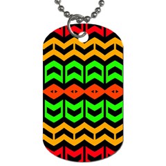 Rhombus And Other Shapes Pattern             			dog Tag (one Side) by LalyLauraFLM