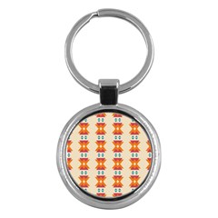 Triangles Tribal Pattern              			key Chain (round) by LalyLauraFLM