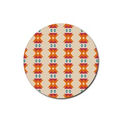 Triangles Tribal Pattern              			rubber Coaster (round) by LalyLauraFLM