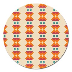 Triangles Tribal Pattern              			magnet 5  (round) by LalyLauraFLM