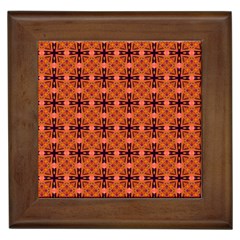 Peach Purple Abstract Moroccan Lattice Quilt Framed Tiles by DianeClancy