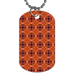 Peach Purple Abstract Moroccan Lattice Quilt Dog Tag (two Sides) by DianeClancy