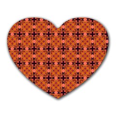 Peach Purple Abstract Moroccan Lattice Quilt Heart Mousepads