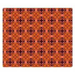 Peach Purple Abstract Moroccan Lattice Quilt Double Sided Flano Blanket (small)  by DianeClancy